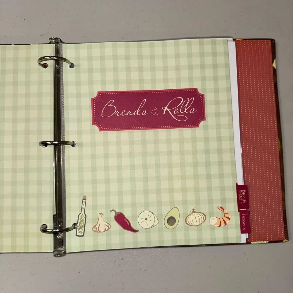 Recipe Binder Kit Family Cooking Card Organization Tabbed Dividers Kitchen Gift